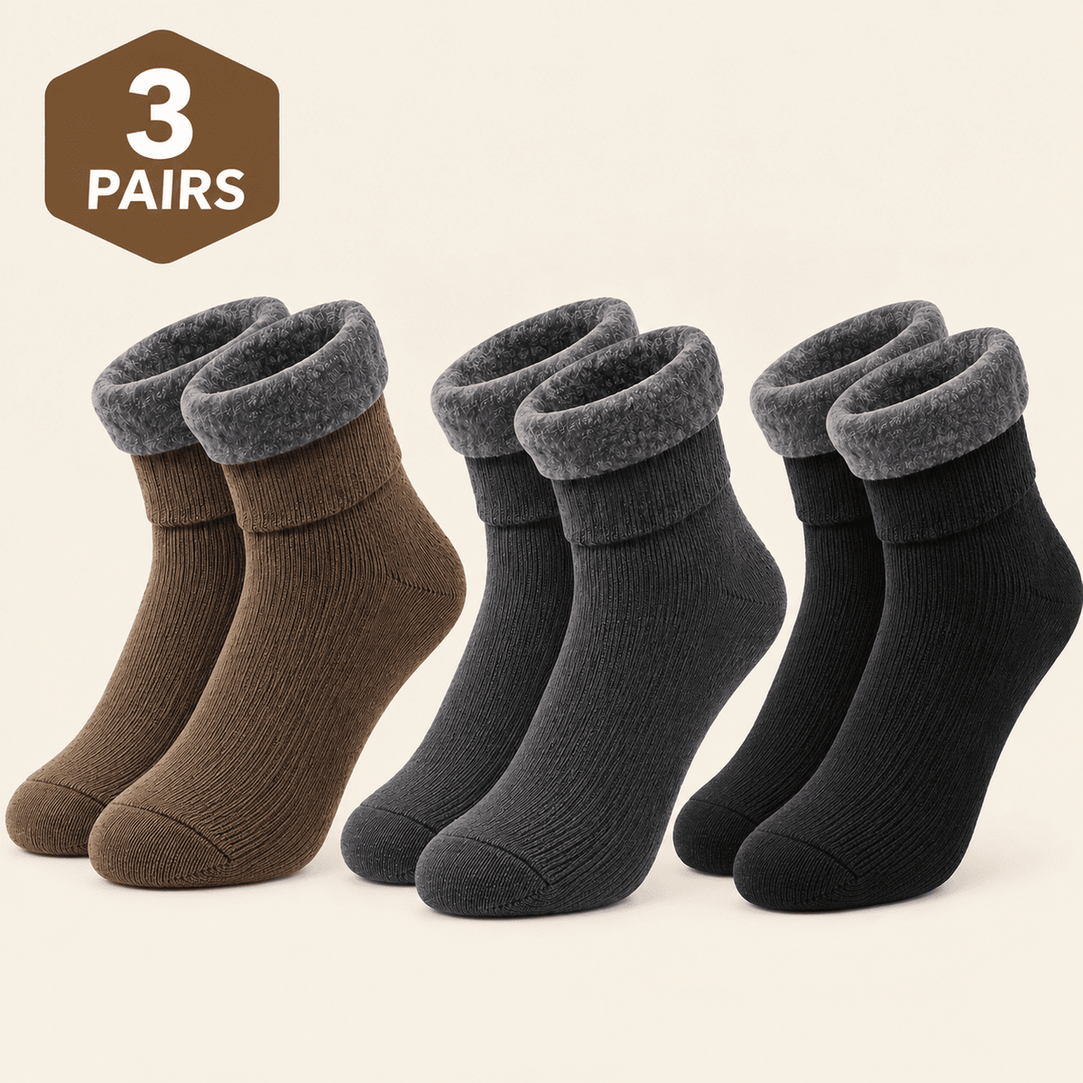 3-Pair Comfortable Thermal Socks Set – Thick, Plush & Reinforced at the Heel and Toe | NORD ELVORA 3-Pair Comfortable Thermal Socks Set – Thick, Plush & Reinforced at the Heel and Toe | NORD ELVORA One Size