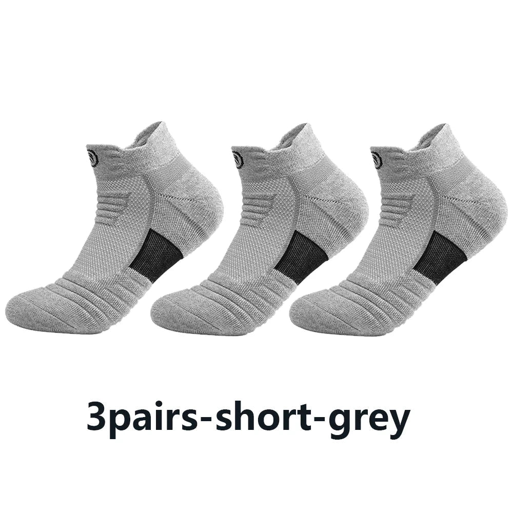 3-Pair Men’s Anti-Slip Cotton Socks – Short, Breathable & Odor-Resistant | ZORYX TRIPLE 3-Pair Men’s Anti-Slip Cotton Socks – Short, Breathable & Odor-Resistant | ZORYX TRIPLE 3Pairs-Short-Gray
