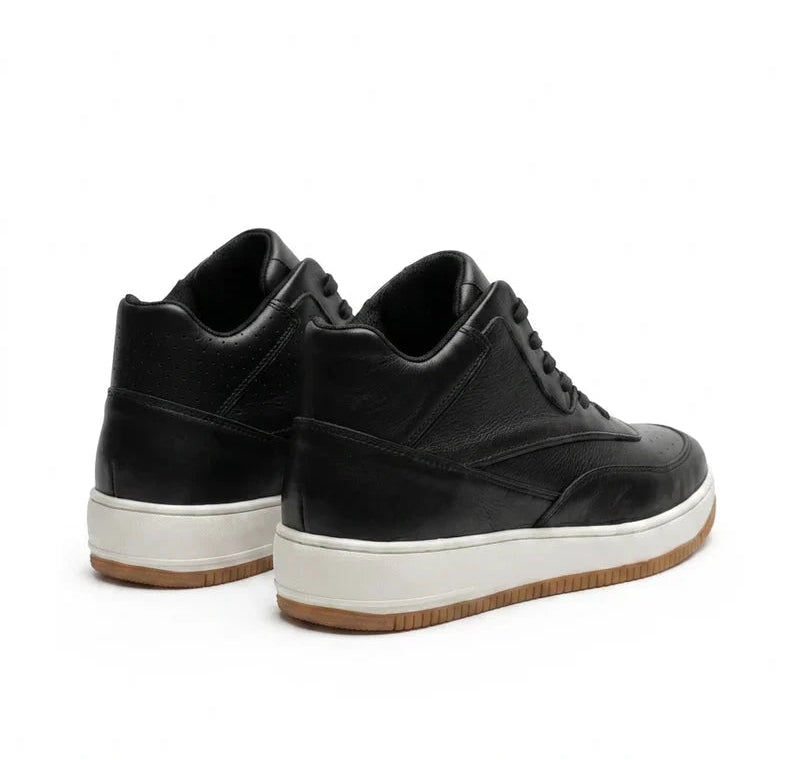 3.9-Inch Height Increasing Leather Sneakers - Montieri 3.9-Inch Height Increasing Leather Sneakers - Montieri