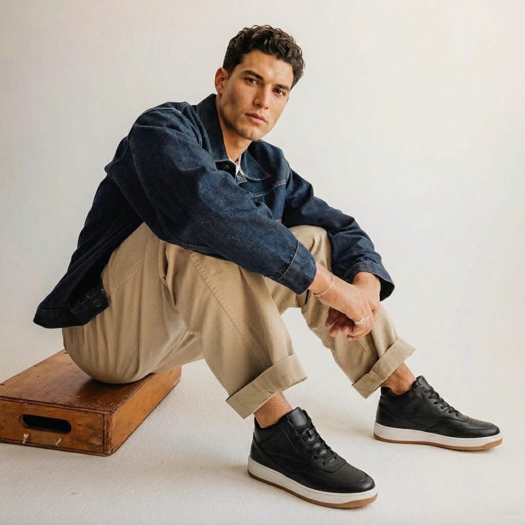 3.9-Inch Height Increasing Leather Sneakers - Montieri 3.9-Inch Height Increasing Leather Sneakers - Montieri