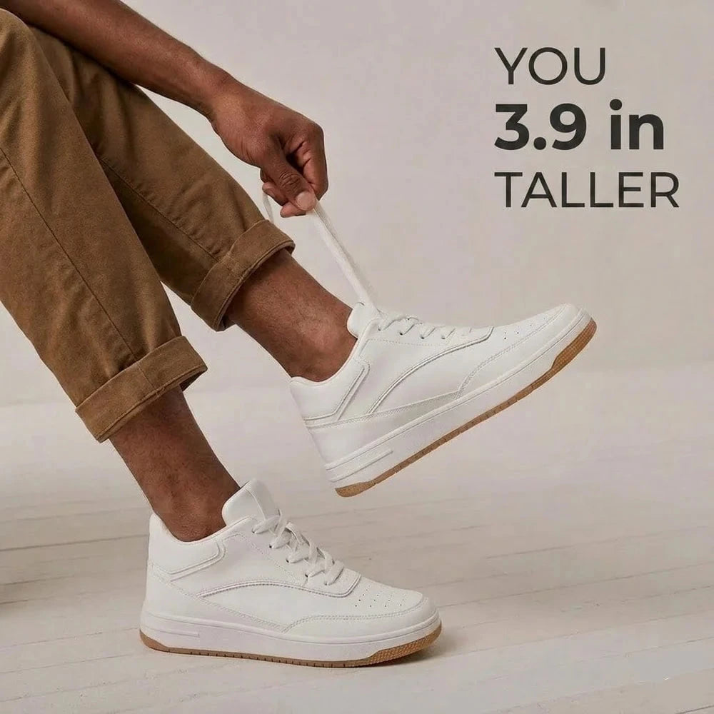 3.9-Inch Height Increasing Leather Sneakers - Montieri 3.9-Inch Height Increasing Leather Sneakers - Montieri
