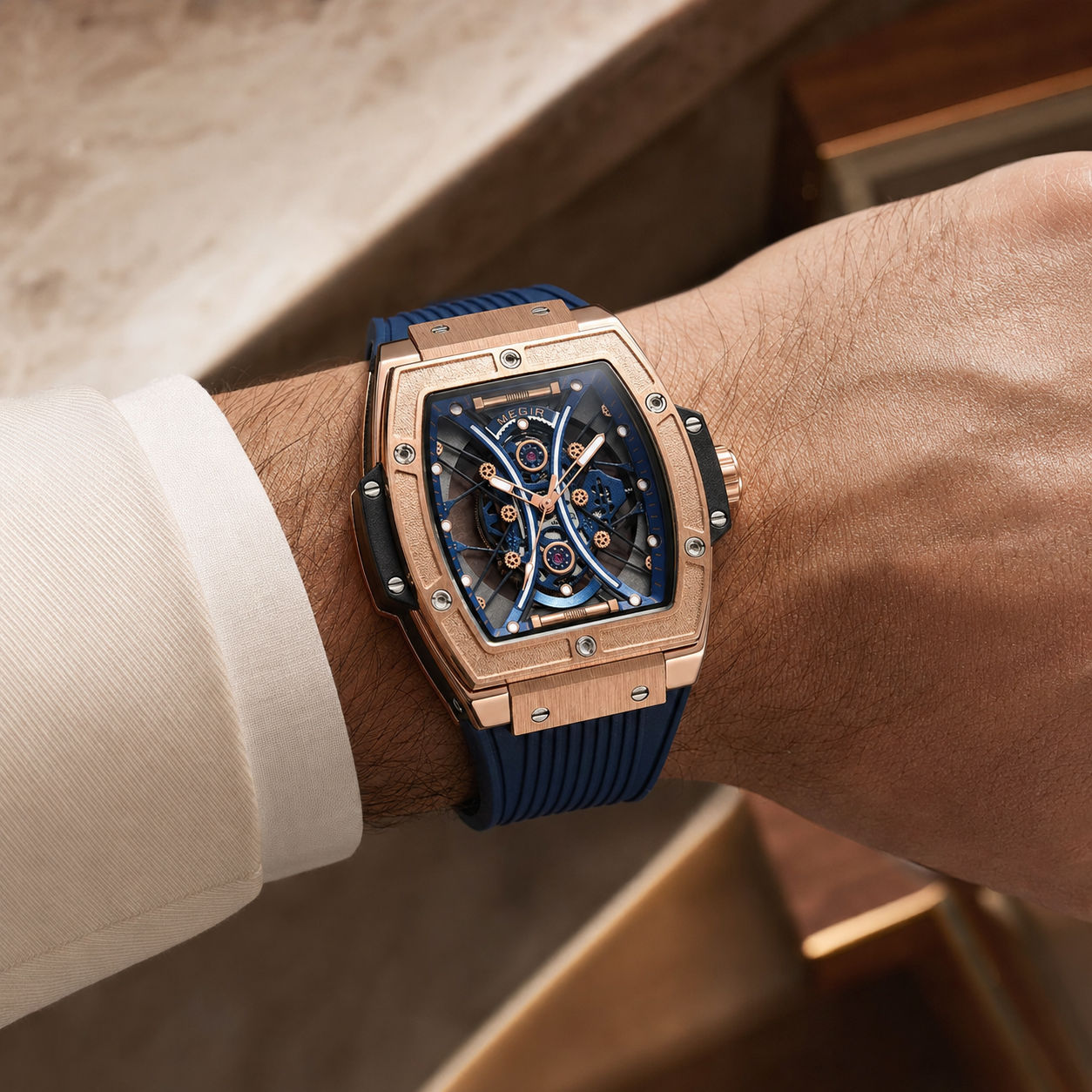 Torque Men's Skeleton Sports Watch
