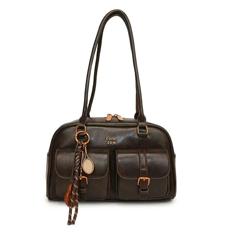 Amélie – Elegant Shoulder Bag Amélie – Elegant Shoulder Bag Coffee with Pendant