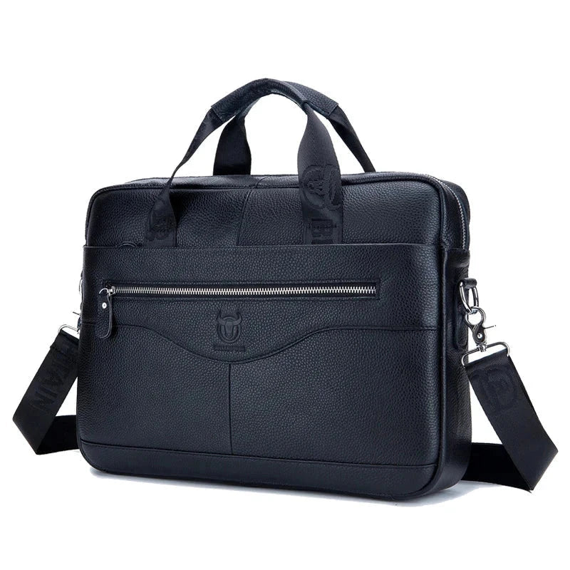 BULLCAPTAIN Briefcase Shoulder Messenger Bags Men's Genuine Leather 14-inch Laptop Bag's Men's Briefcase Office Business Handbag Mavietto Store
