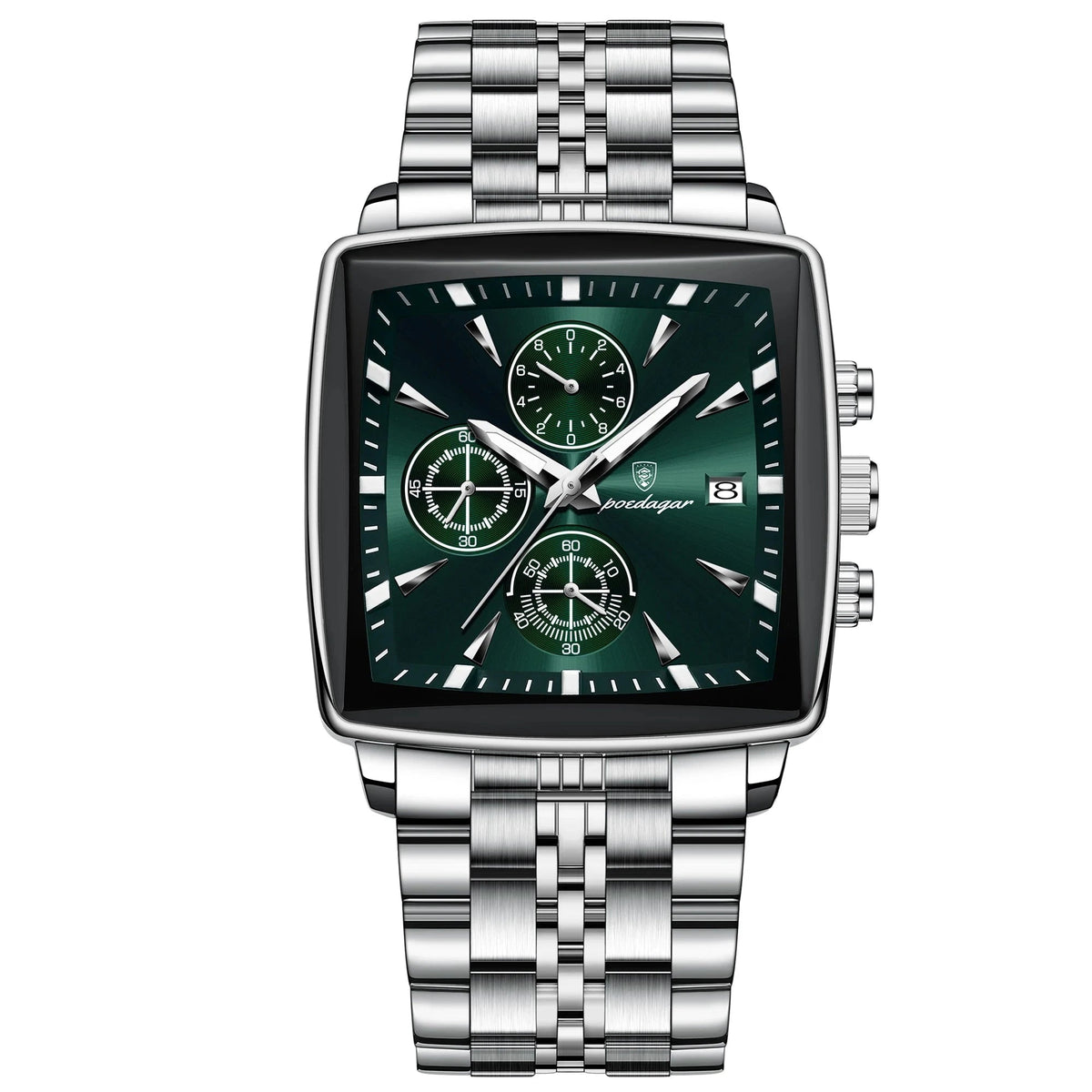 Classic and Elegant Men's Stainless Steel Executive Watch - Cesarion Prime Classic and Elegant Men's Stainless Steel Executive Watch - Cesarion Prime Silver Green