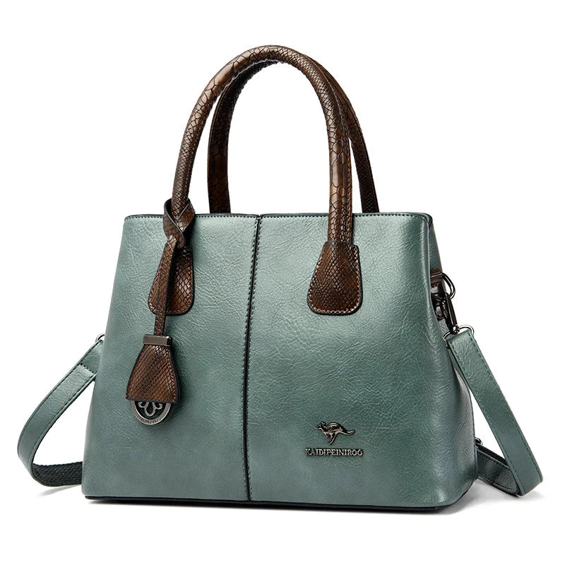 Classic and Elegant Women's Leather Bag - Eléonore Classic and Elegant Women's Leather Bag - Eléonore Green