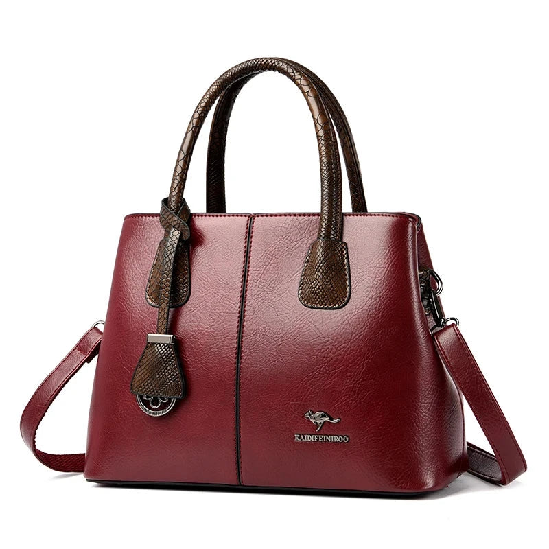 Classic and Elegant Women's Leather Bag - Eléonore Classic and Elegant Women's Leather Bag - Eléonore Wine