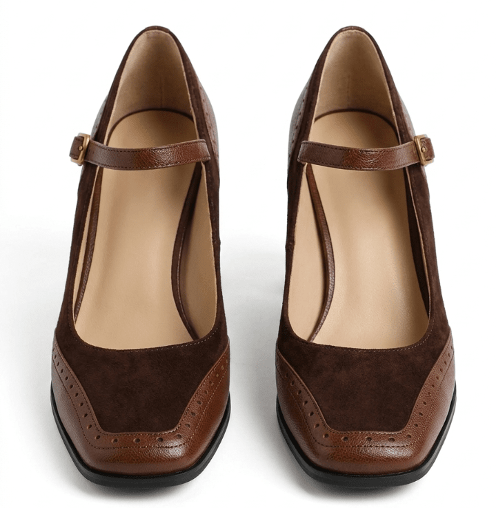 Classic and Elegant Women's Sandals, Square Toe, Block Heel and Vintage Design – Délinie Classic and Elegant Women's Sandals, Square Toe, Block Heel and Vintage Design – Délinie
