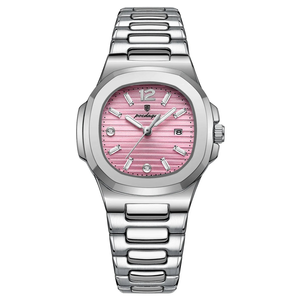 Classic & Elegant Women's Watch with Luminous Hands | Belle Élégance Classic & Elegant Women's Watch with Luminous Hands | Belle Élégance Silver Pink