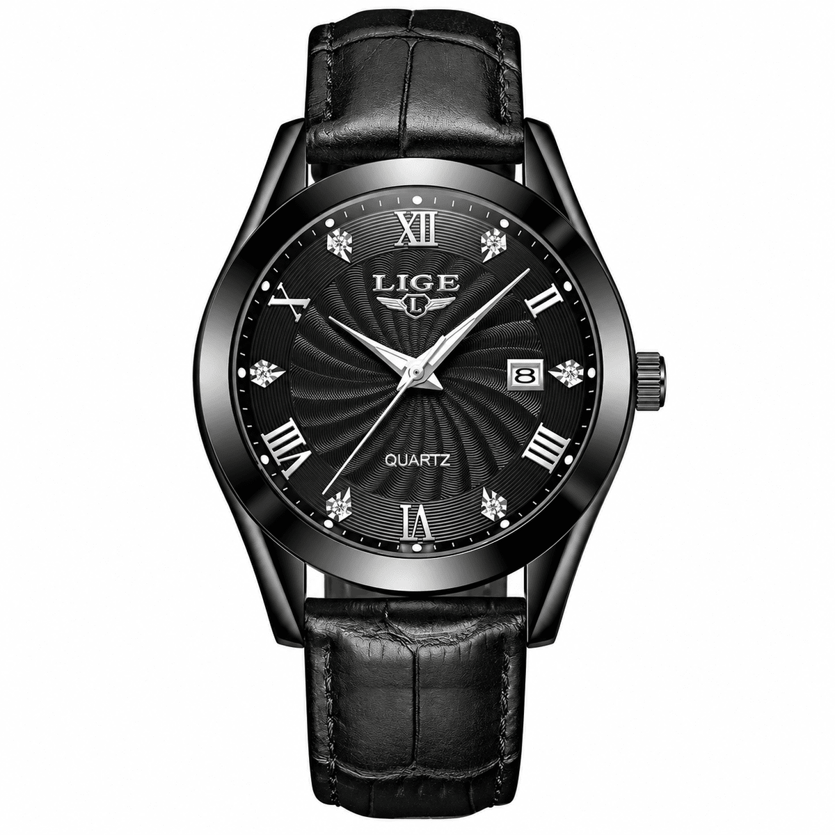 Classic Women's Watch with Leather Strap & Luxury Design — Belle Margot Classic Women's Watch with Leather Strap & Luxury Design — Belle Margot All black