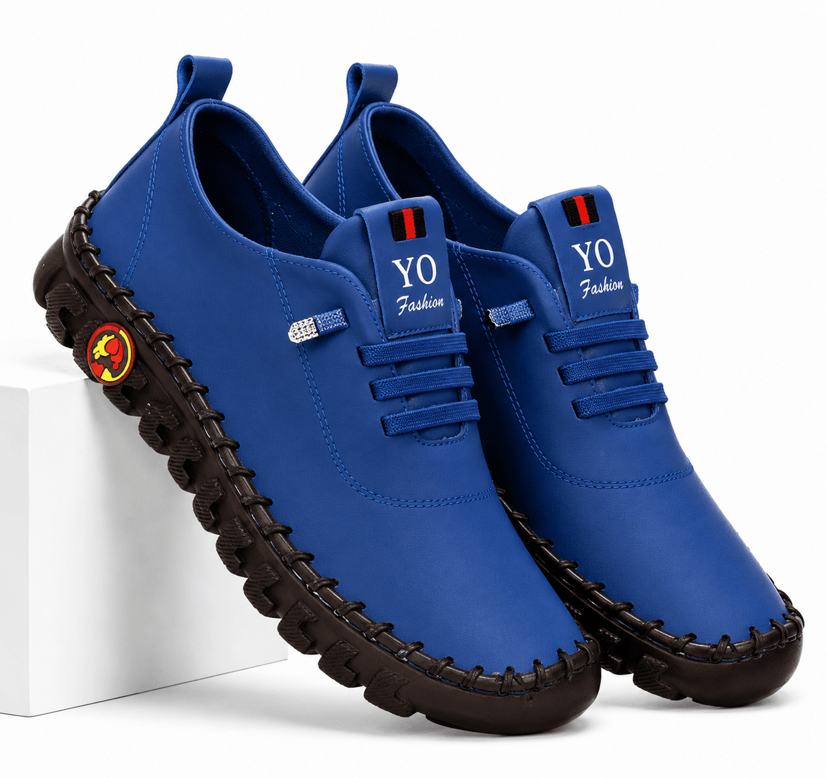 Comfortable & Flexible Women's Leather Sneakers with Cushioned Sole – Cloud Step Comfortable & Flexible Women's Leather Sneakers with Cushioned Sole – Cloud Step Blue