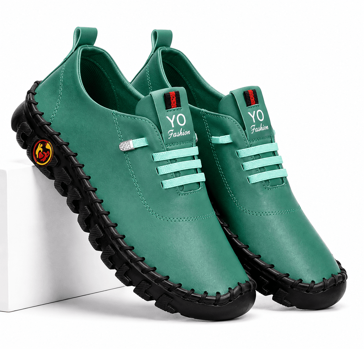 Comfortable & Flexible Women's Leather Sneakers with Cushioned Sole – Cloud Step Comfortable & Flexible Women's Leather Sneakers with Cushioned Sole – Cloud Step Green