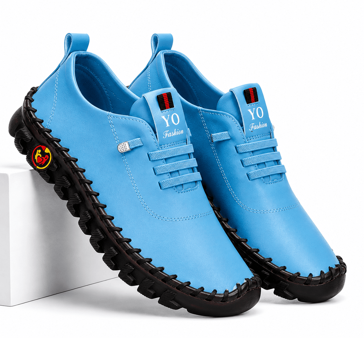 Comfortable & Flexible Women's Leather Sneakers with Cushioned Sole – Cloud Step Comfortable & Flexible Women's Leather Sneakers with Cushioned Sole – Cloud Step Sky Blue