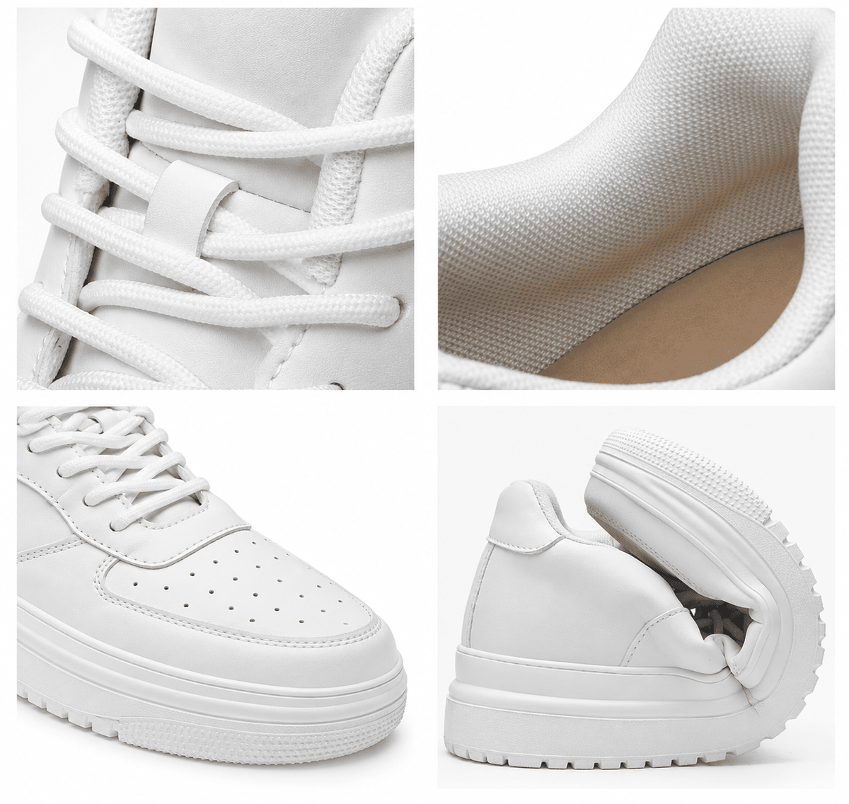 Comfortable Men’s Leather Sneakers with a Hidden 3.94-Inch (10 cm) Height Increase – MONTEVAN
