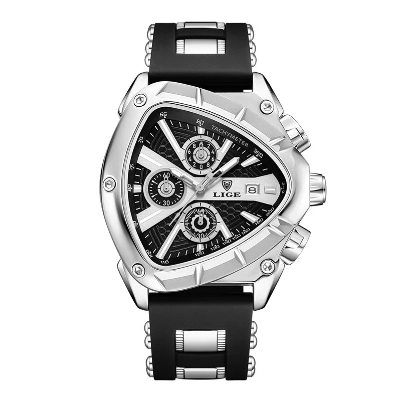 Elegant and Multifunction Men's Stainless Steel Sports Watch - Excalion Elegant and Multifunction Men's Stainless Steel Sports Watch - Excalion Silver Black