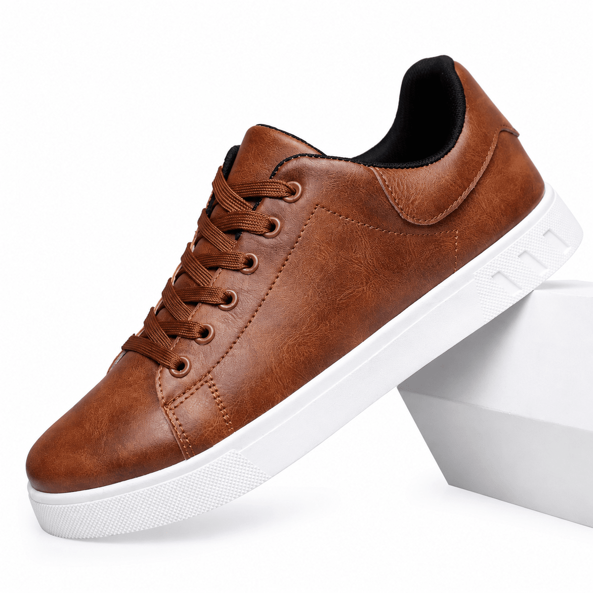 Elegant and Versatile Men’s Leather Casual Sneakers – Antoine Elegant and Versatile Men’s Leather Casual Sneakers – Antoine Brown