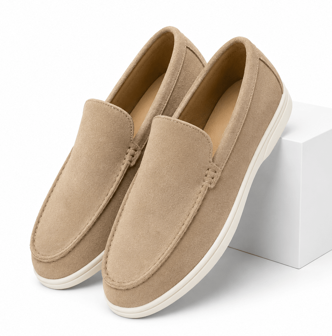 Elegant Classic Men's Suede Loafers - Julian Elegant Classic Men's Suede Loafers - Julian Beige