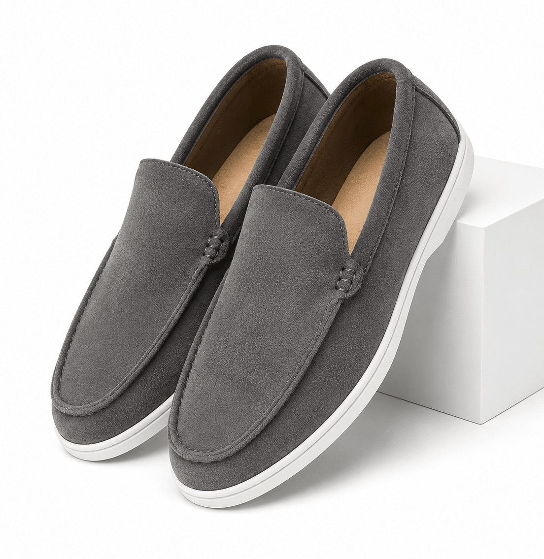 Elegant Classic Men's Suede Loafers - Julian Elegant Classic Men's Suede Loafers - Julian Gray