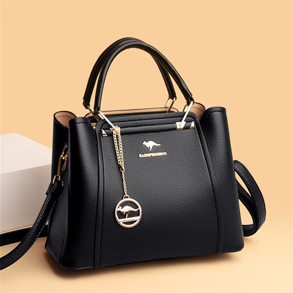 Elegant High-Capacity Leather Women's Satchel Bag - Monaco Elegant High-Capacity Leather Women's Satchel Bag - Monaco