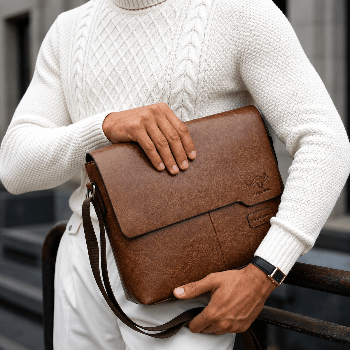 Elegant Large-Capacity Men’s Leather Executive Bag – ROMELLI Elegant Large-Capacity Men’s Leather Executive Bag – ROMELLI