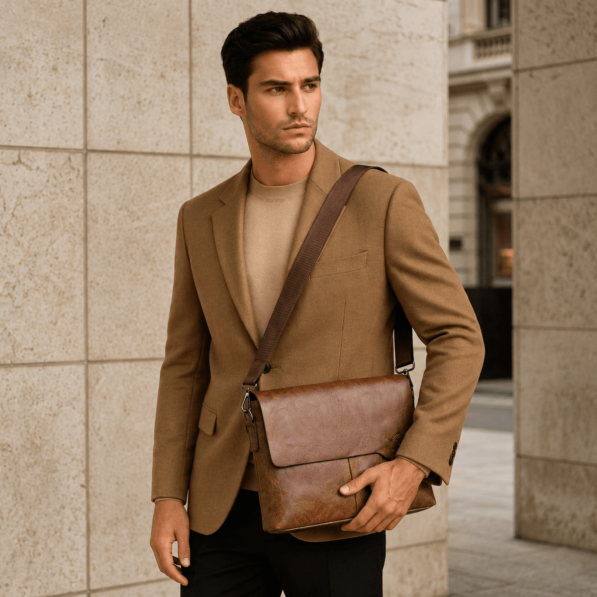 Elegant Large-Capacity Men’s Leather Executive Bag – ROMELLI Elegant Large-Capacity Men’s Leather Executive Bag – ROMELLI