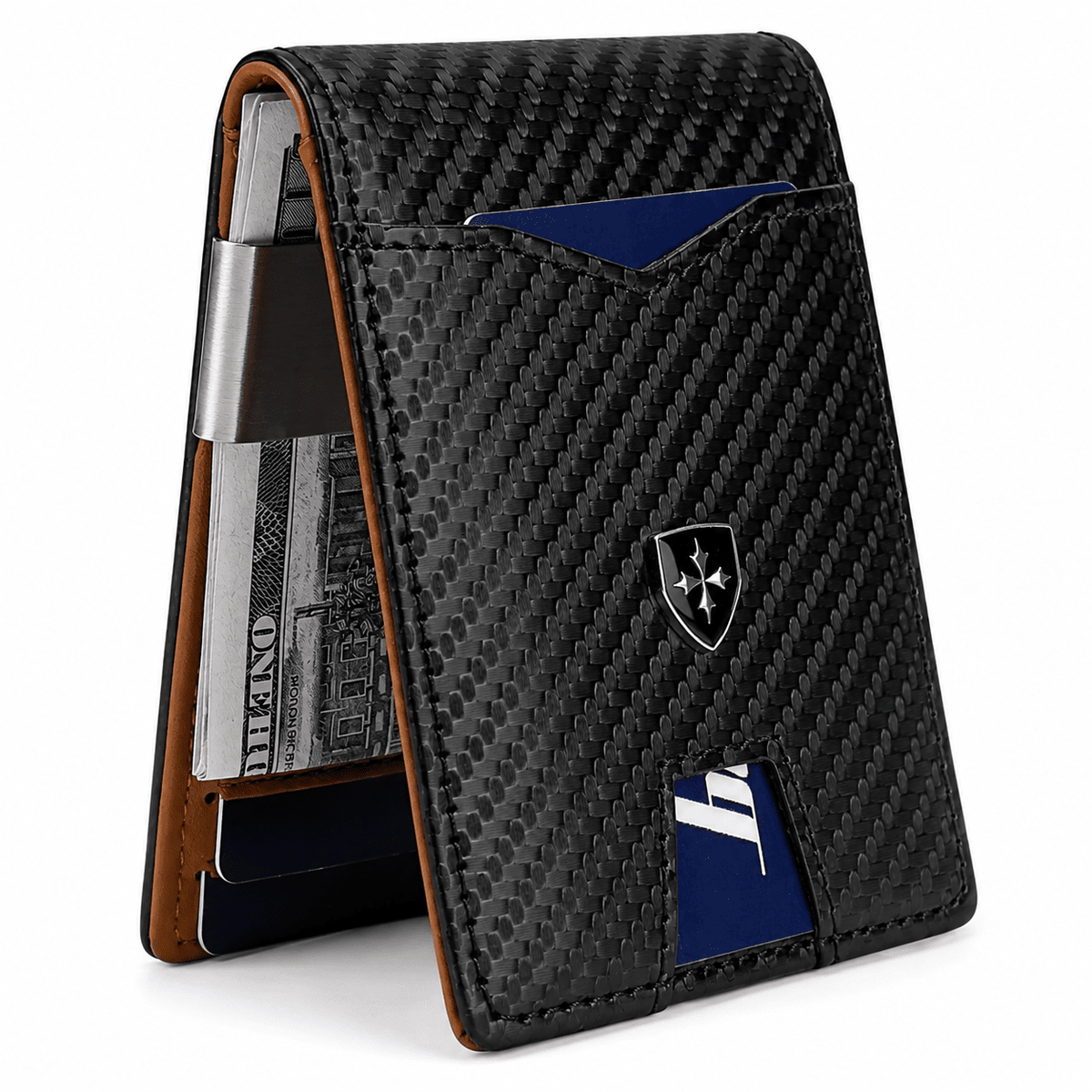 Elegant Leather Card Holder with Carbon Fiber Structure and RFID Anti-Theft Protection – Stennio Elegant Leather Card Holder with Carbon Fiber Structure and RFID Anti-Theft Protection – Stennio Black