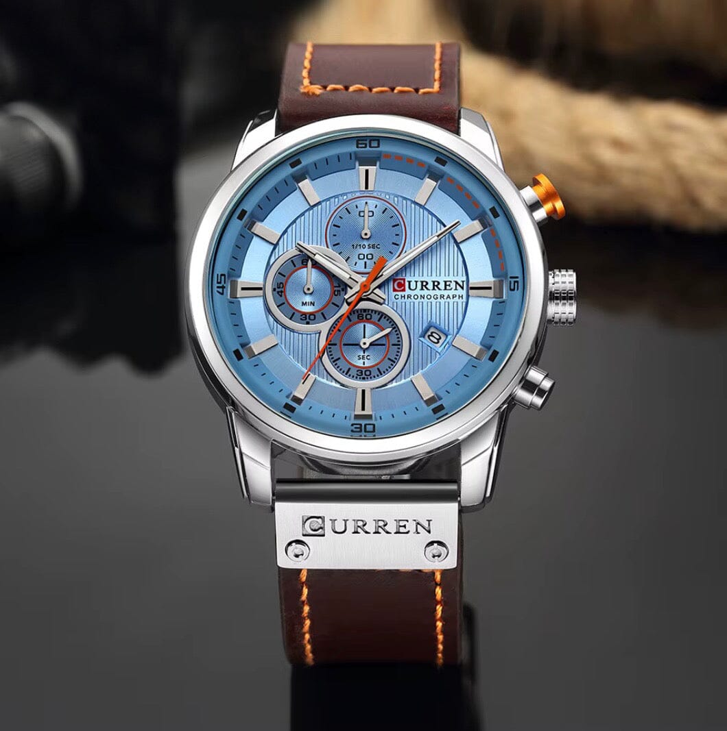 Elegant Men's Leather Watch with Multiple Functions - Vallemont Elegant Men's Leather Watch with Multiple Functions - Vallemont