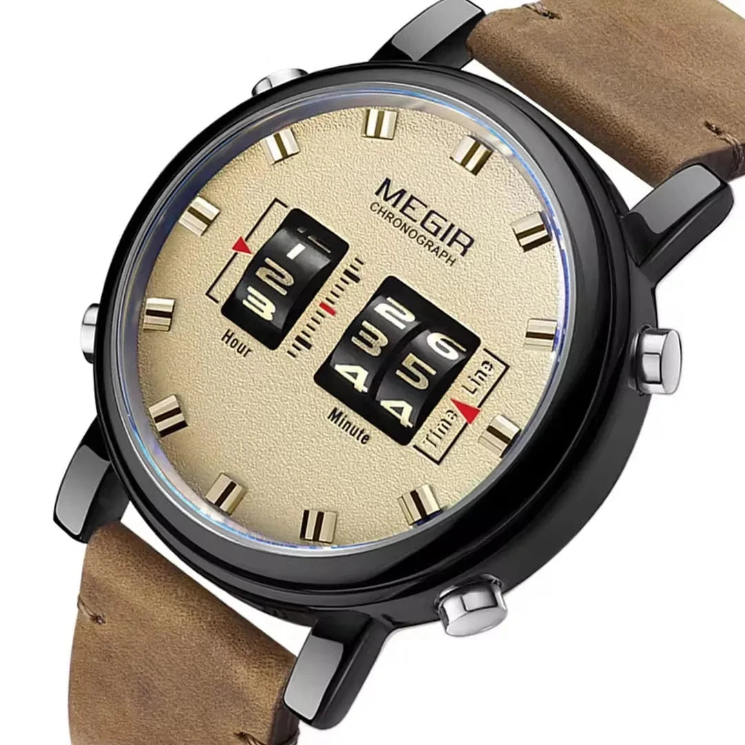 Elegant Men's Watch – Quartz Movement and Leather Strap | RAVELLOR