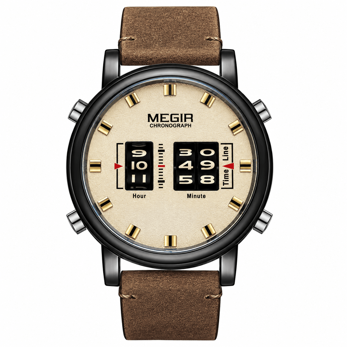 Elegant Men's Watch – Quartz Movement and Leather Strap | RAVELLOR leather B