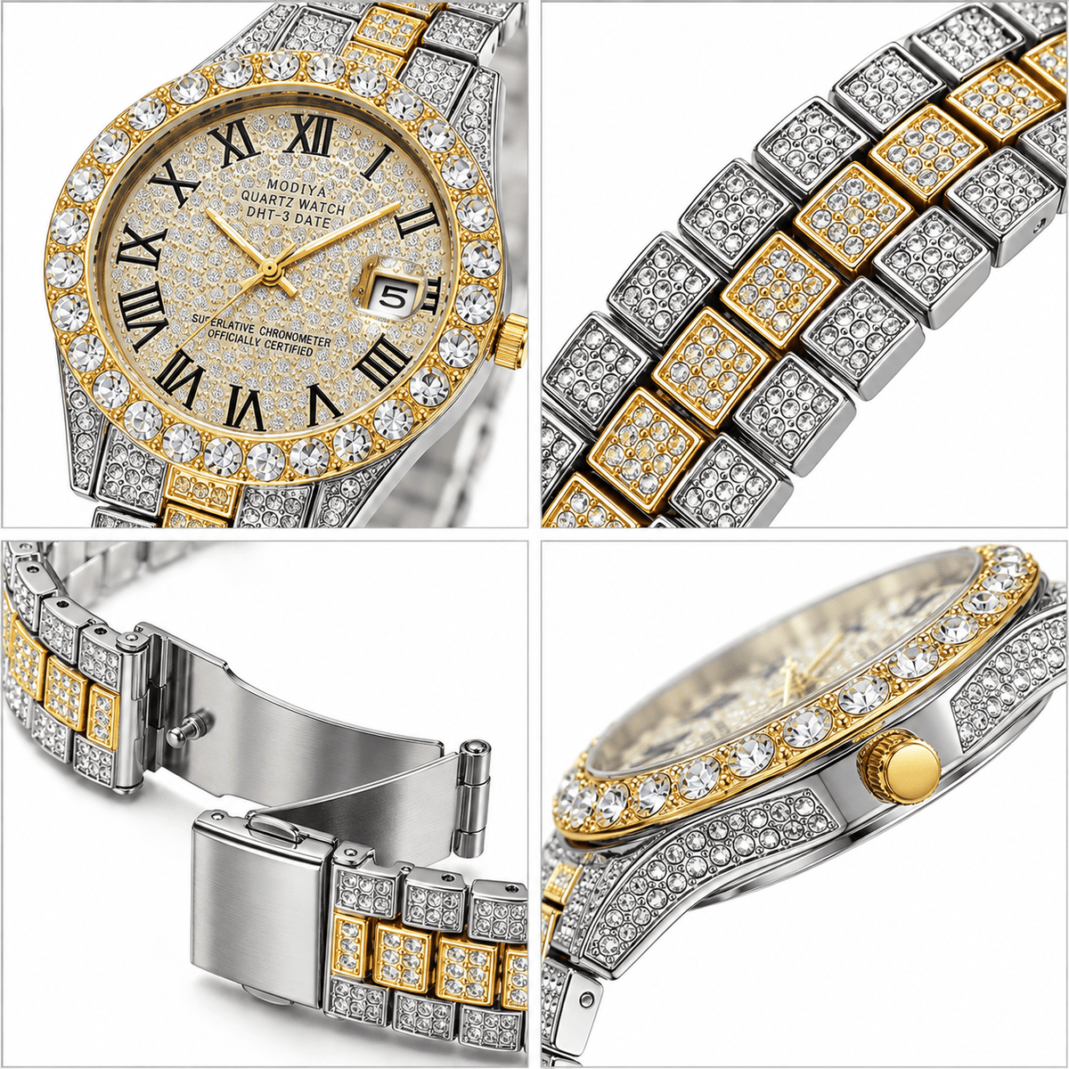 Elegant Unisex Watch with Luxurious Design & Studded Bracelet | Maison Lumière Elegant Unisex Watch with Luxurious Design & Studded Bracelet | Maison Lumière