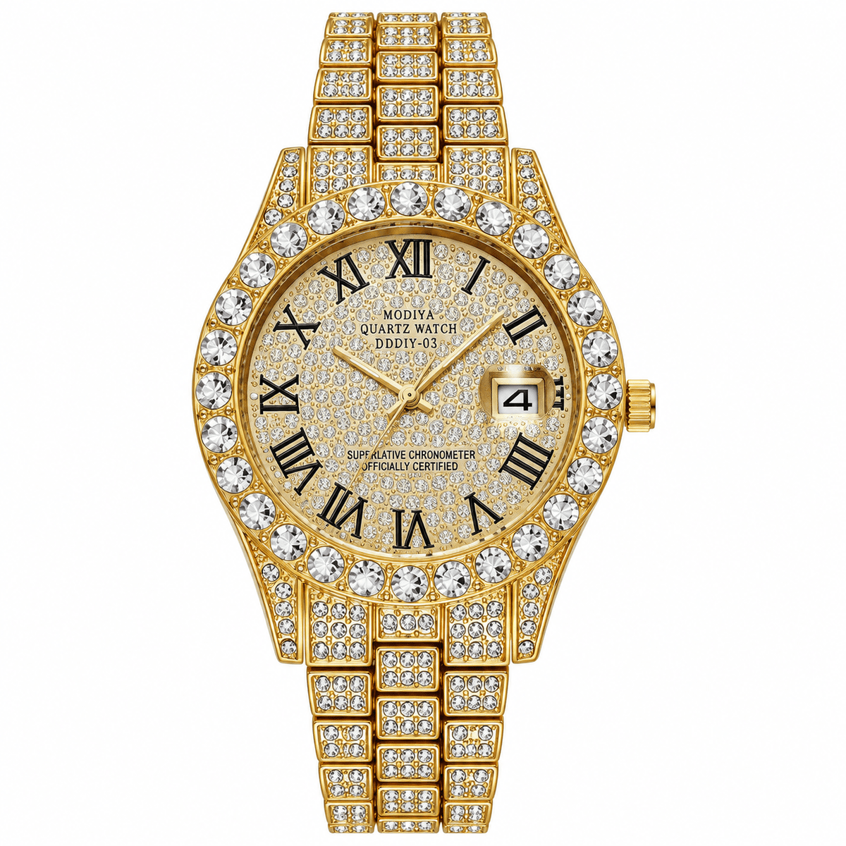 Elegant Unisex Watch with Luxurious Design & Studded Bracelet | Maison Lumière Elegant Unisex Watch with Luxurious Design & Studded Bracelet | Maison Lumière Golden