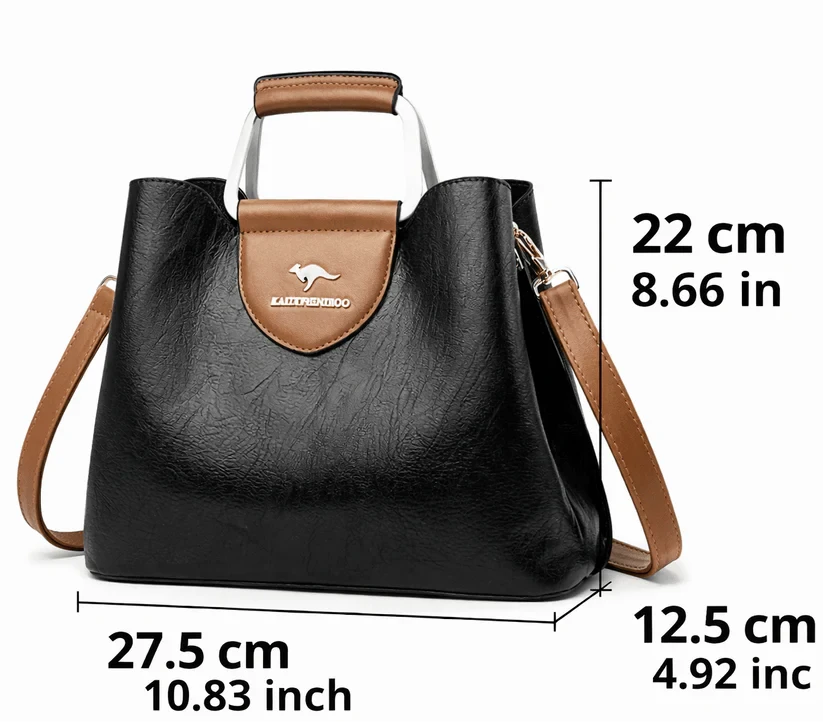 Elegant Women's Leather Bag with Multiple Compartments - Madeleine Elegant Women's Leather Bag with Multiple Compartments - Madeleine