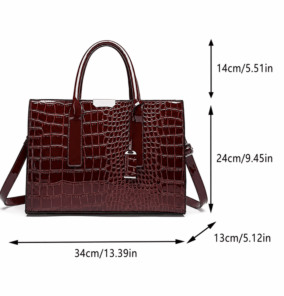 Elegant Women's Leather Handbag — Large Capacity & Crocodile Texture | Bellarine Elegant Women's Leather Handbag — Large Capacity & Crocodile Texture | Bellarine