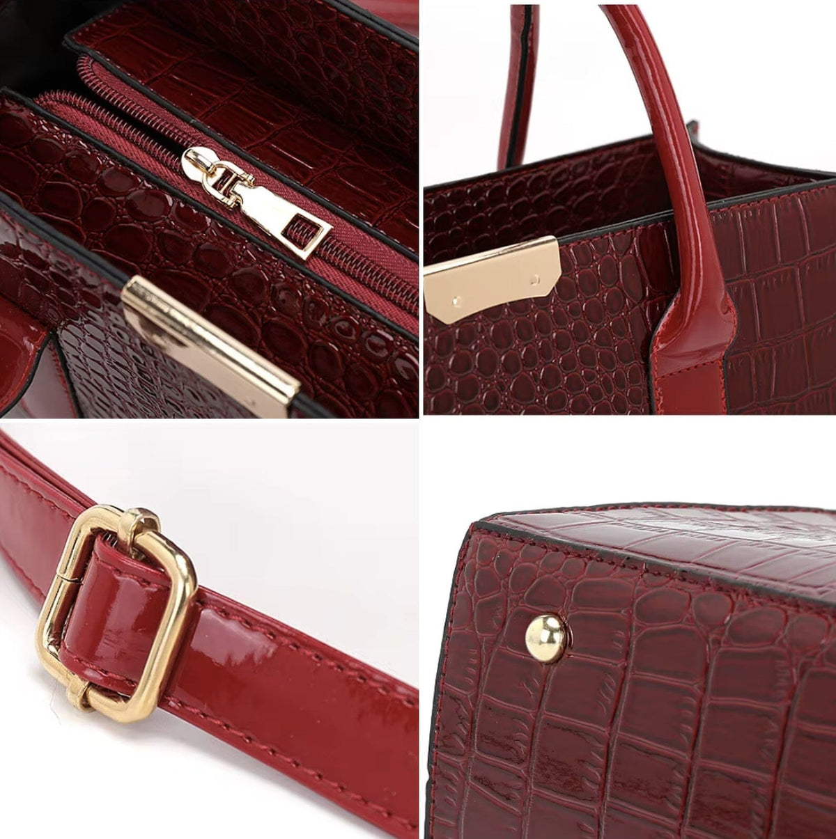 Elegant Women's Leather Handbag — Large Capacity & Crocodile Texture | Bellarine Elegant Women's Leather Handbag — Large Capacity & Crocodile Texture | Bellarine