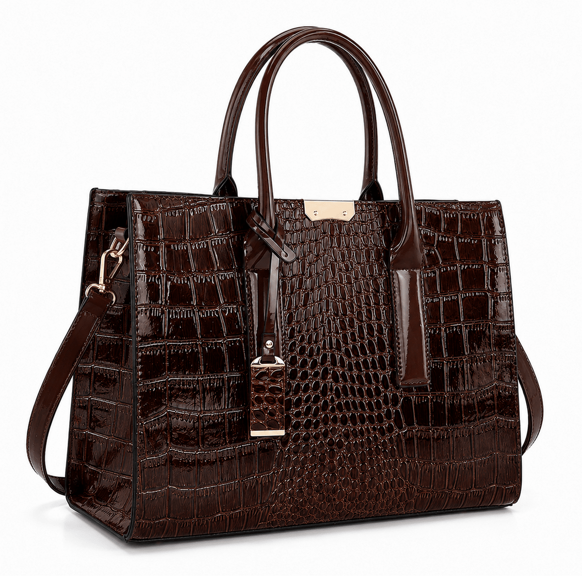 Elegant Women's Leather Handbag — Large Capacity & Crocodile Texture | Bellarine Elegant Women's Leather Handbag — Large Capacity & Crocodile Texture | Bellarine