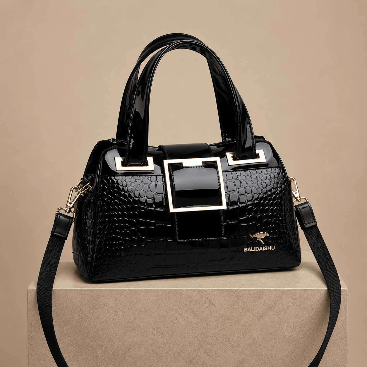 Elegant Women's Leather Handbag with Crocodile Texture – Carézia Elegant Women's Leather Handbag with Crocodile Texture – Carézia Mavietto