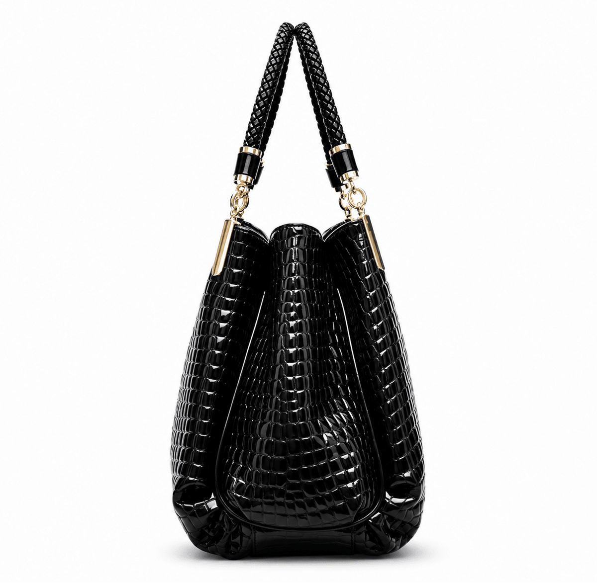 Elegant Women's Leather Tote Bag with Crocodile Texture and Large Capacity | Saint-Tropez Elegant Women's Leather Tote Bag with Crocodile Texture and Large Capacity | Saint-Tropez