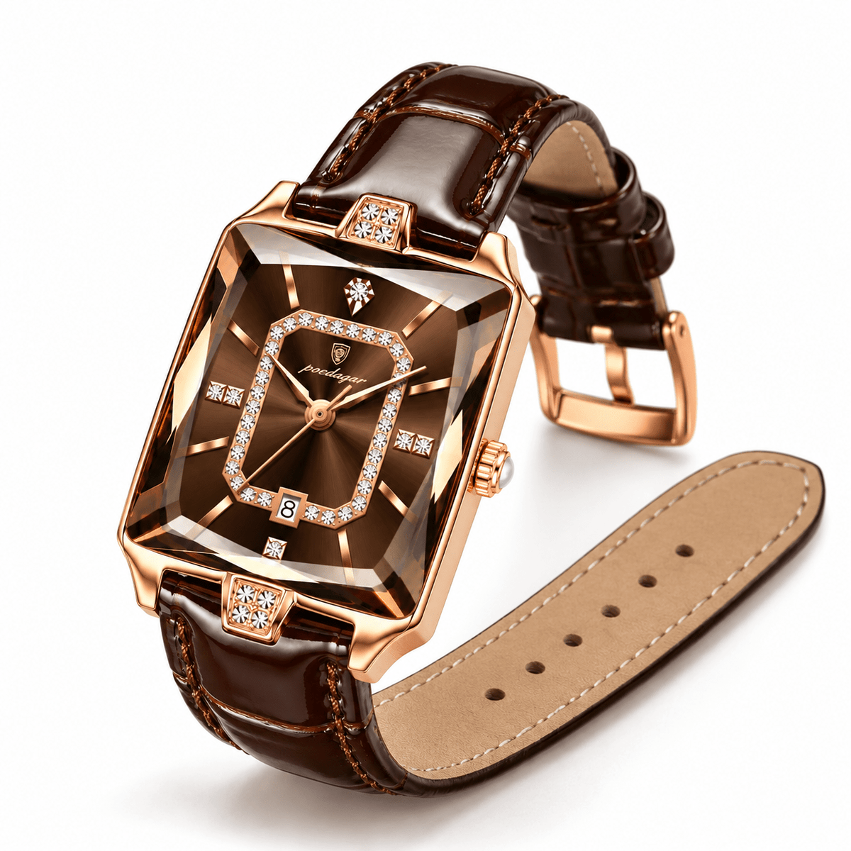 Elegant Women’s Rectangular Leather Watch with Luxurious Design – Catherine Lux Elegant Women’s Rectangular Leather Watch with Luxurious Design – Catherine Lux