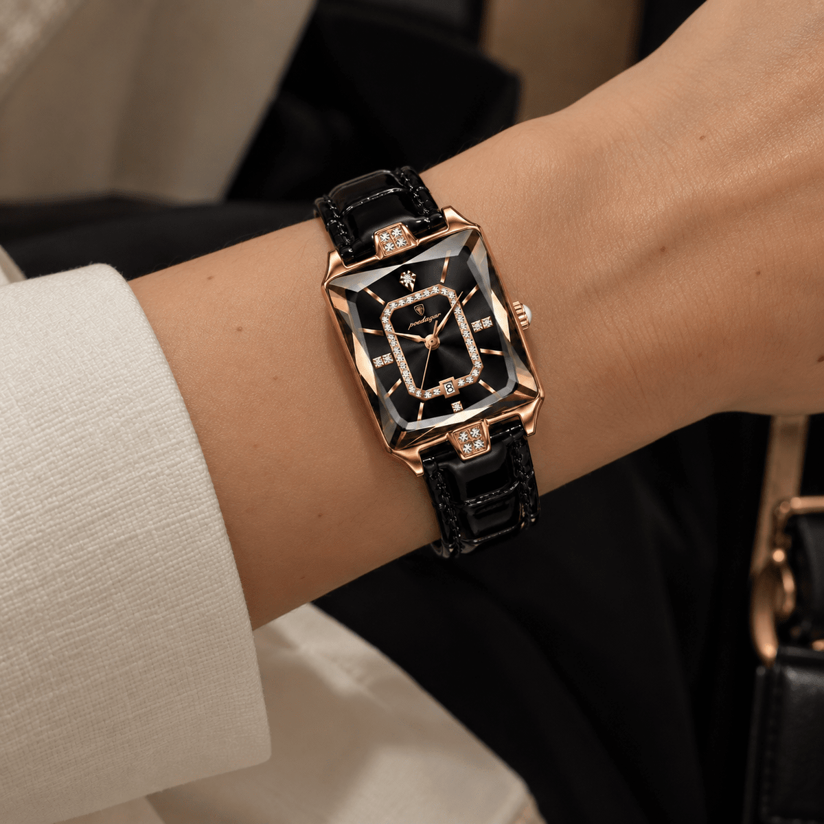 Elegant Women’s Rectangular Leather Watch with Luxurious Design – Catherine Lux Elegant Women’s Rectangular Leather Watch with Luxurious Design – Catherine Lux