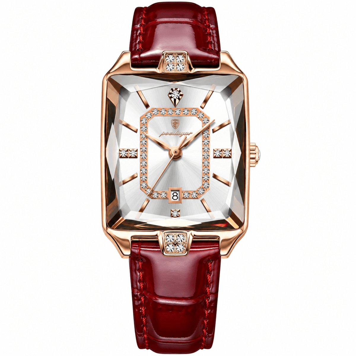 Elegant Women’s Rectangular Leather Watch with Luxurious Design – Catherine Lux Elegant Women’s Rectangular Leather Watch with Luxurious Design – Catherine Lux Gold White