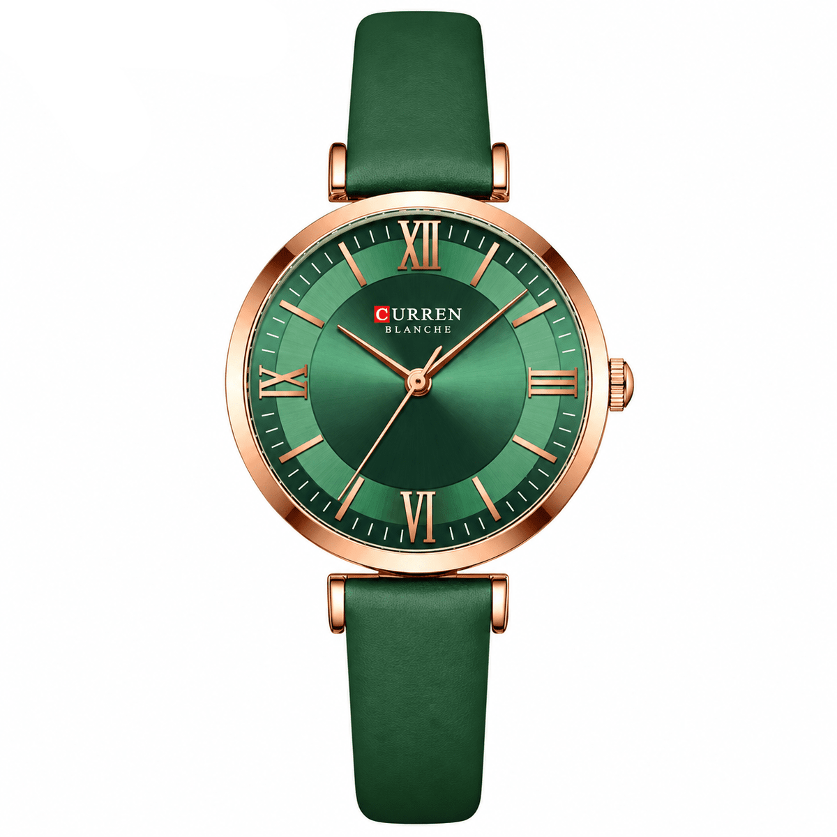 Elegant Women's Watch – Classic Design with Leather Strap – Elara Lumière Elegant Women's Watch – Classic Design with Leather Strap – Elara Lumière Green