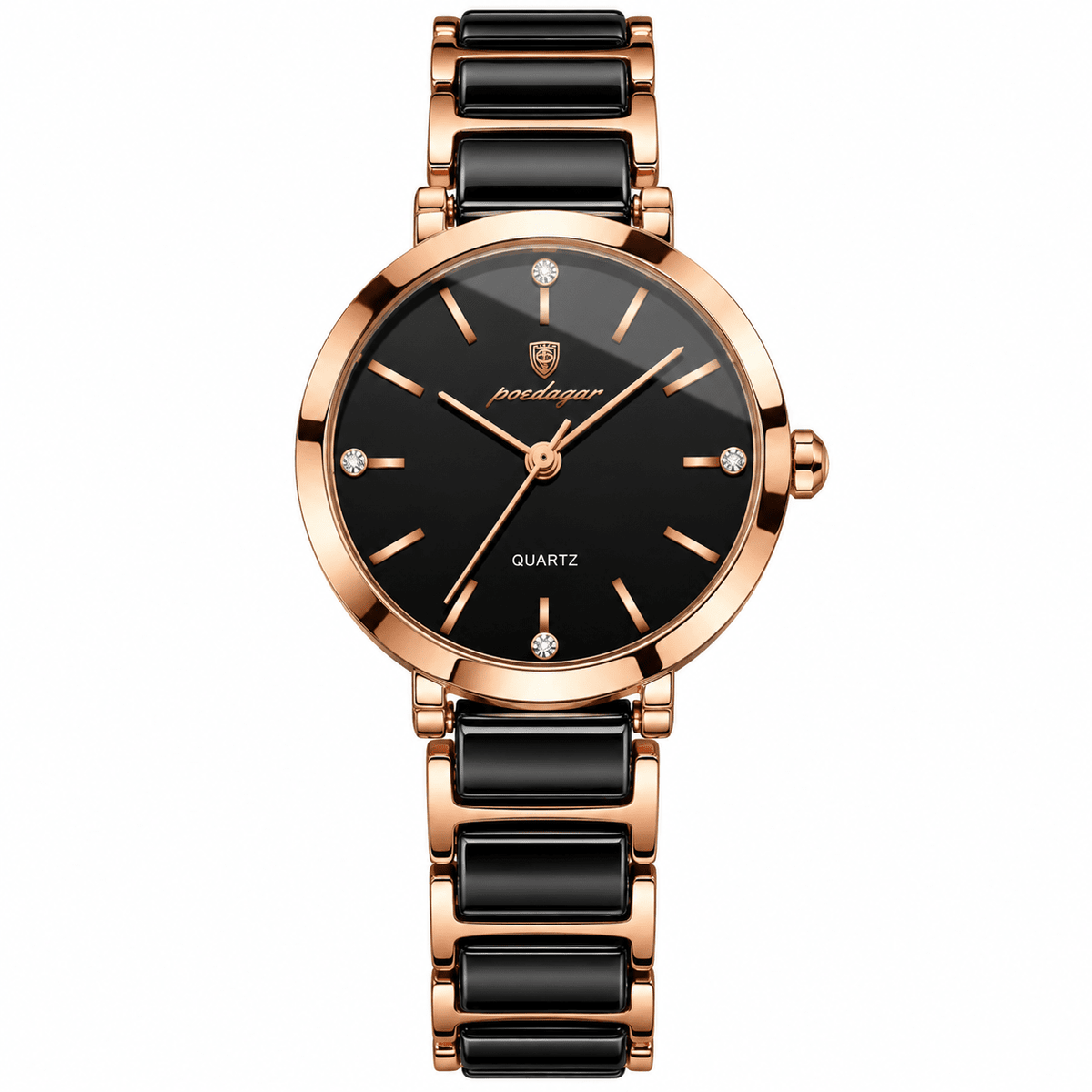 Elegant Women’s Watch with a Minimalist Design and Stainless Steel & Premium Ceramic Band – Estelle Elan Elegant Women’s Watch with a Minimalist Design and Stainless Steel & Premium Ceramic Band – Estelle Elan Black