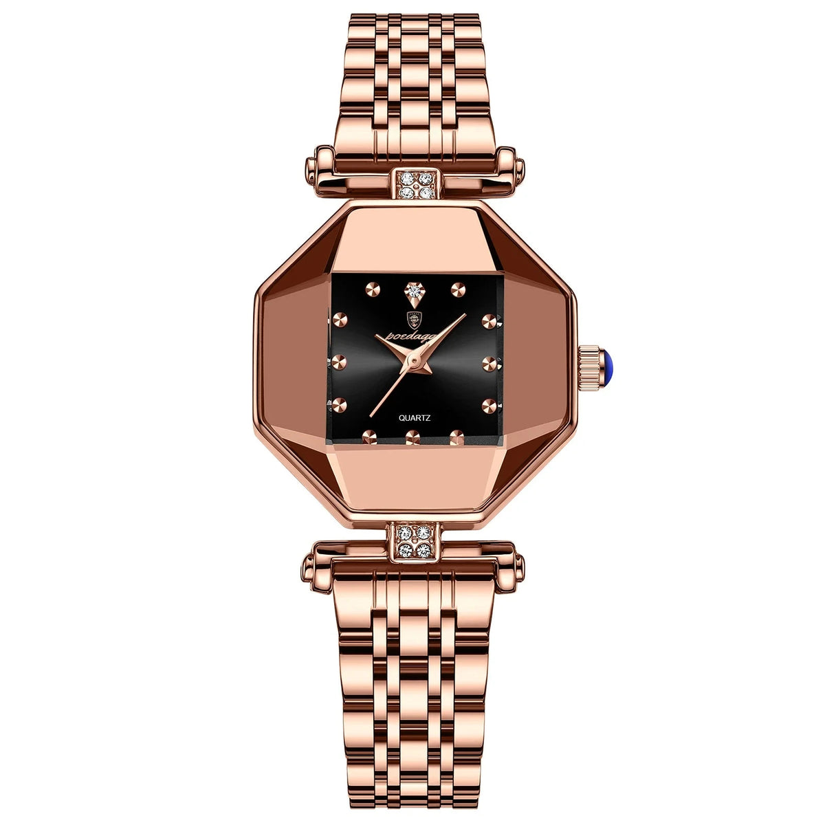 Elegant Women’s Watch with a Modern Design and Stainless Steel Band – Éclat Magnifique Elegant Women’s Watch with a Modern Design and Stainless Steel Band – Éclat Magnifique Black