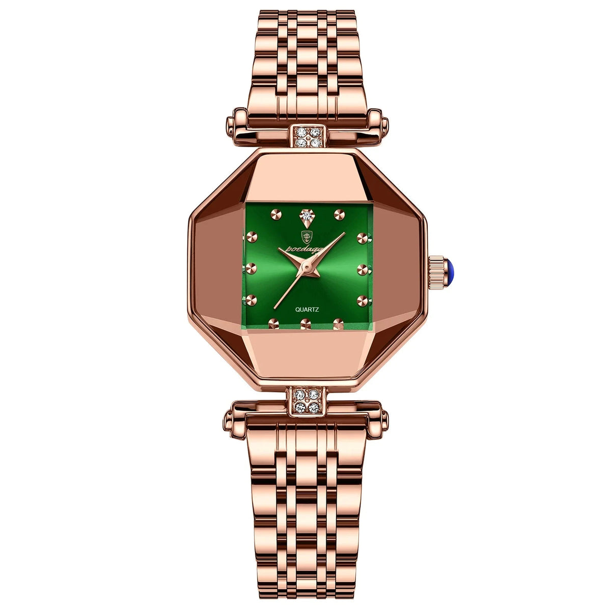 Elegant Women’s Watch with a Modern Design and Stainless Steel Band – Éclat Magnifique Elegant Women’s Watch with a Modern Design and Stainless Steel Band – Éclat Magnifique Green