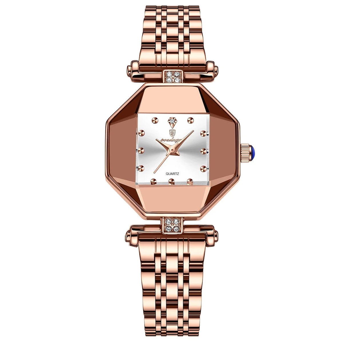 Elegant Women’s Watch with a Modern Design and Stainless Steel Band – Éclat Magnifique Elegant Women’s Watch with a Modern Design and Stainless Steel Band – Éclat Magnifique White