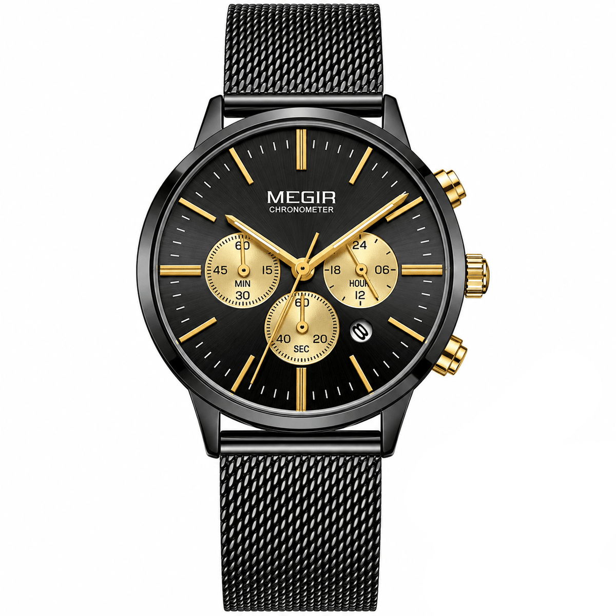 Elegant Women’s Watch with a Multifunctional Dial and Stainless Steel Bracelet – Elise Étoile Elegant Women’s Wristwatch with a Stainless Steel Bracelet – Elise Étoile black