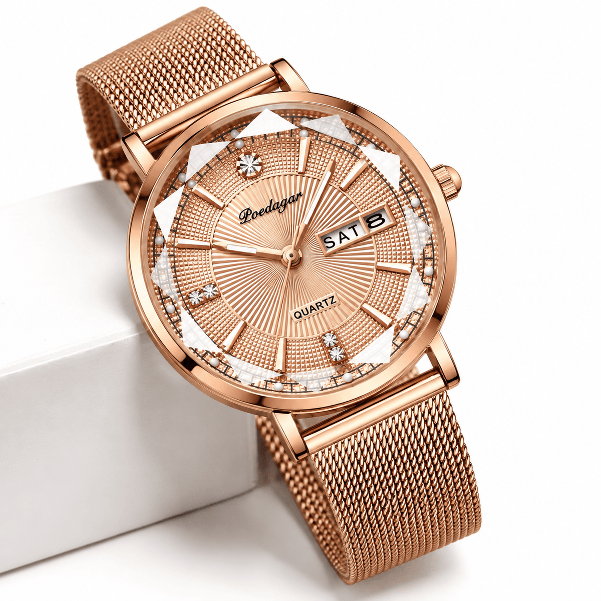 Elegant Women's Watch with Stainless Steel Band and Luxurious Design – Belle Sophia Elegant Women's Watch with Stainless Steel Band and Luxurious Design – Belle Sophia