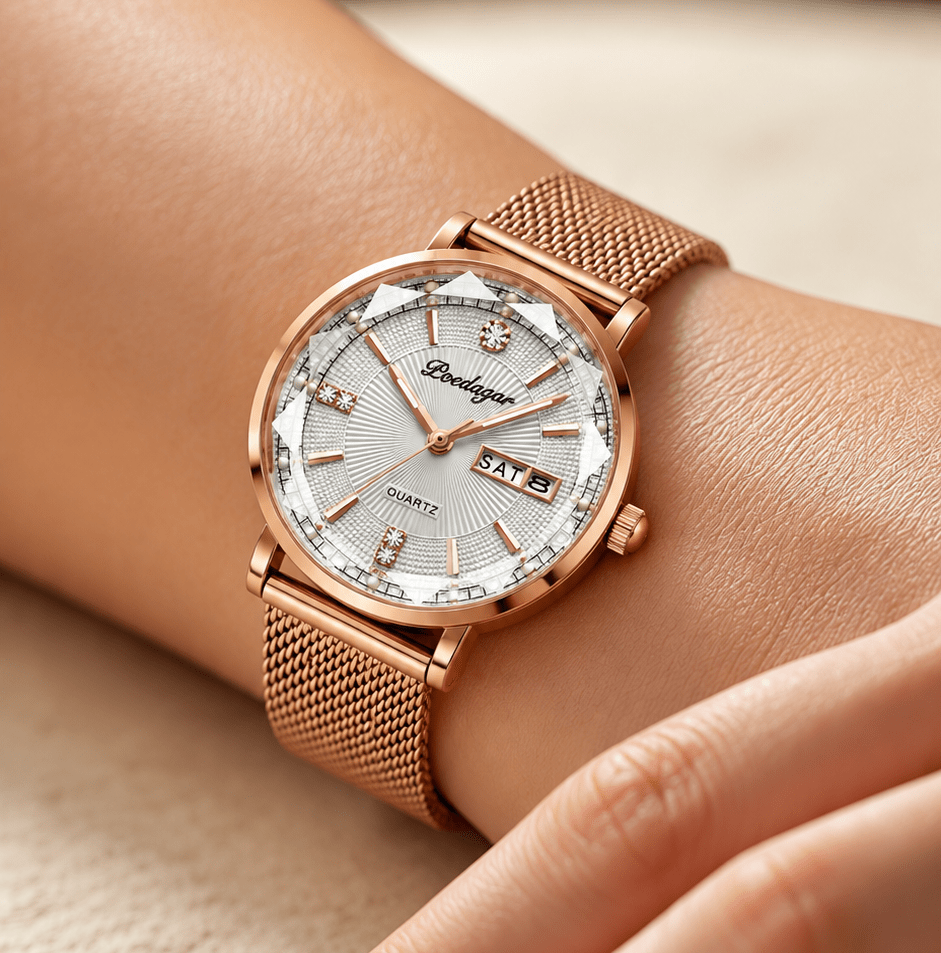 Elegant Women's Watch with Stainless Steel Band and Luxurious Design – Belle Sophia Elegant Women's Watch with Stainless Steel Band and Luxurious Design – Belle Sophia
