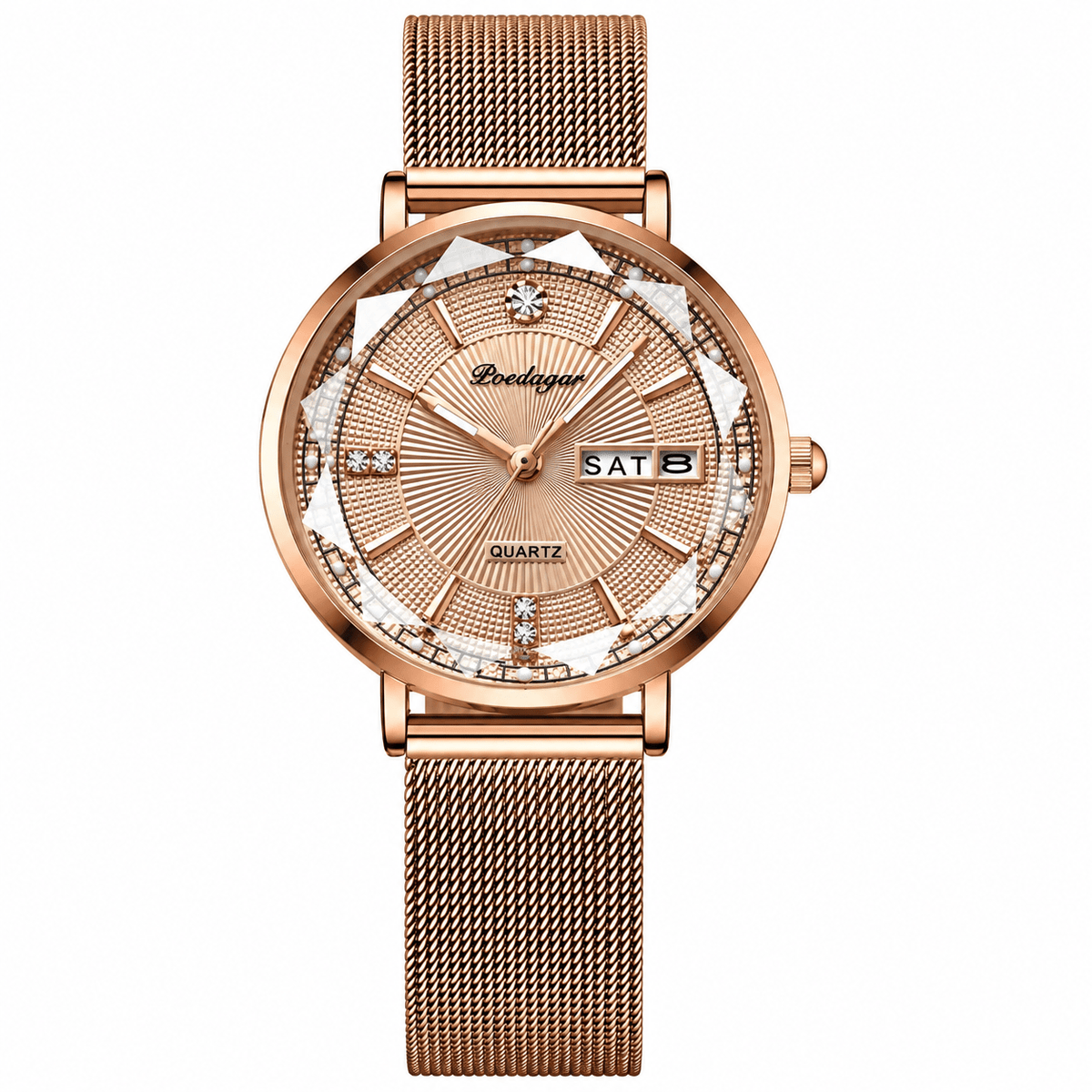 Elegant Women's Watch with Stainless Steel Band and Luxurious Design – Belle Sophia Elegant Women's Watch with Stainless Steel Band and Luxurious Design – Belle Sophia Gold Gold Elegance