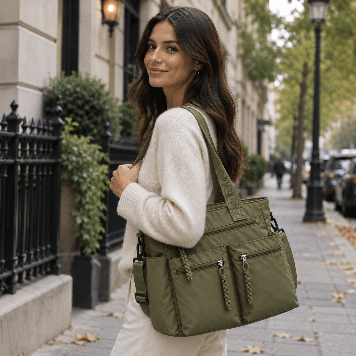 Large-Capacity Casual Tote Bag with Crossbody Strap and Modern Design | Mila Avery Large-Capacity Casual Tote Bag with Crossbody Strap and Modern Design | Mila Avery